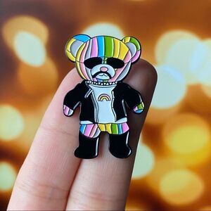 Biker LGBTQ Bear Enamel Pin/ Brooch
